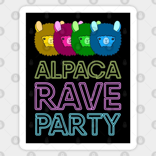 Alpaca Rave Party Sticker by DeesDeesigns